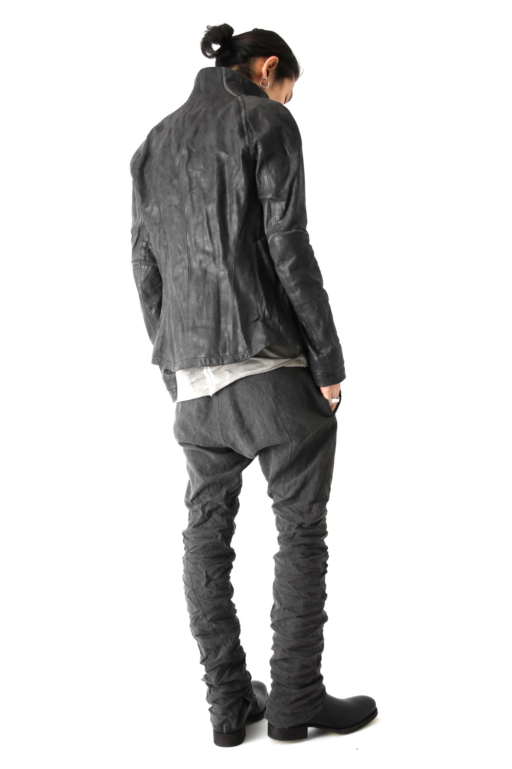 High Neck Leather Jacket