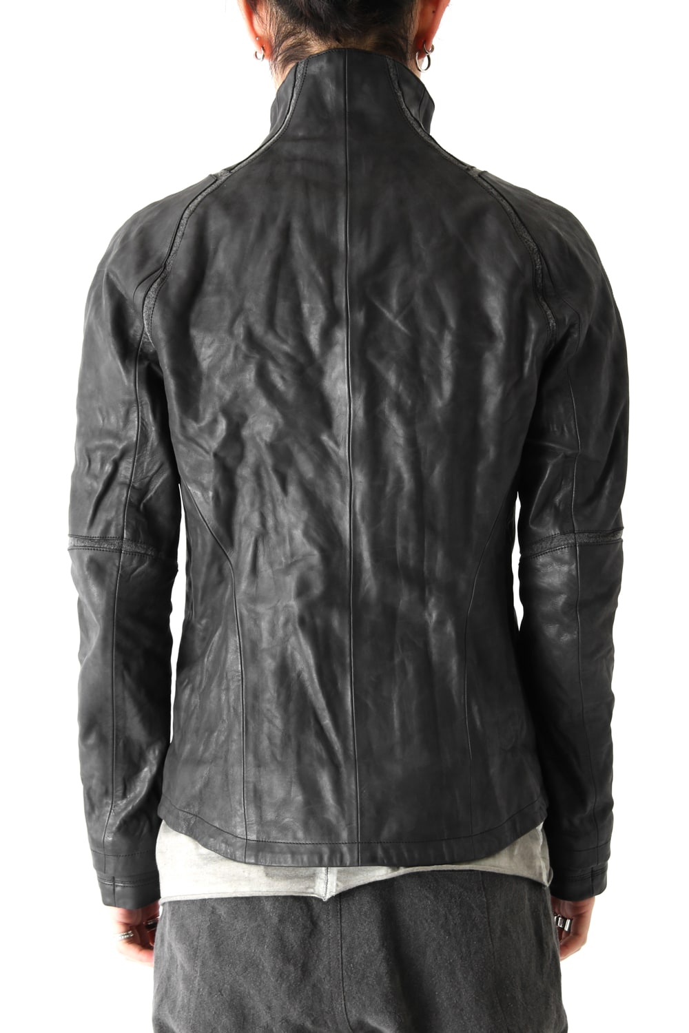 High Neck Leather Jacket