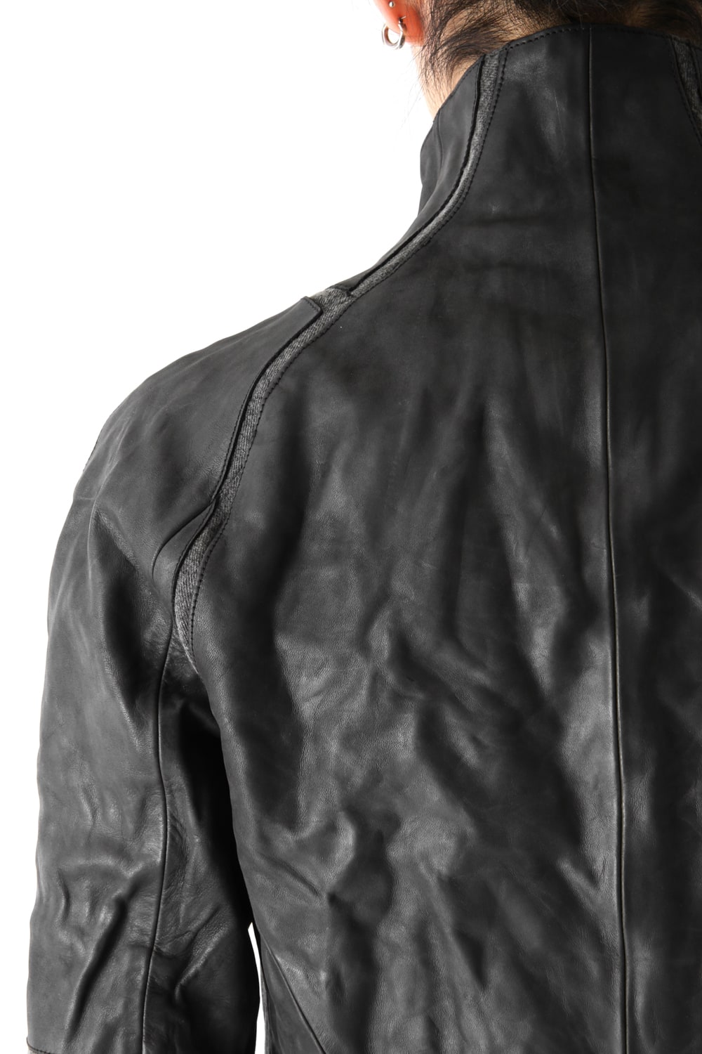 High Neck Leather Jacket