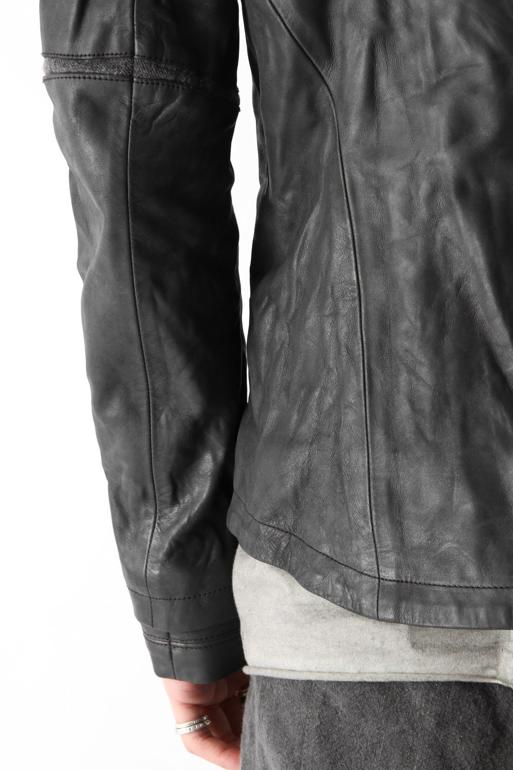 High Neck Leather Jacket