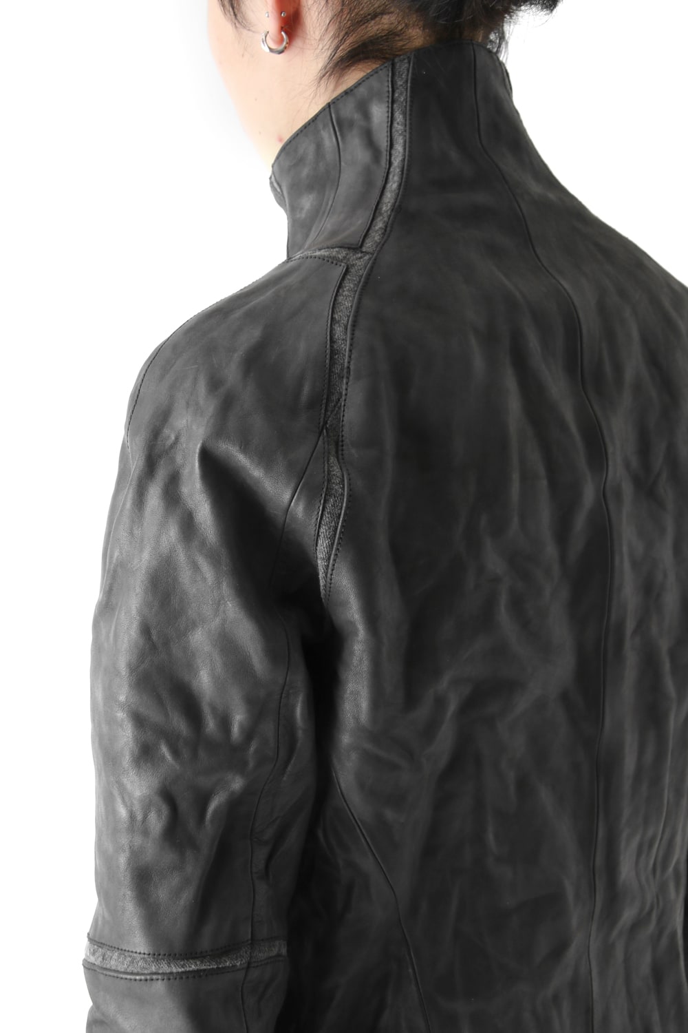 High Neck Leather Jacket