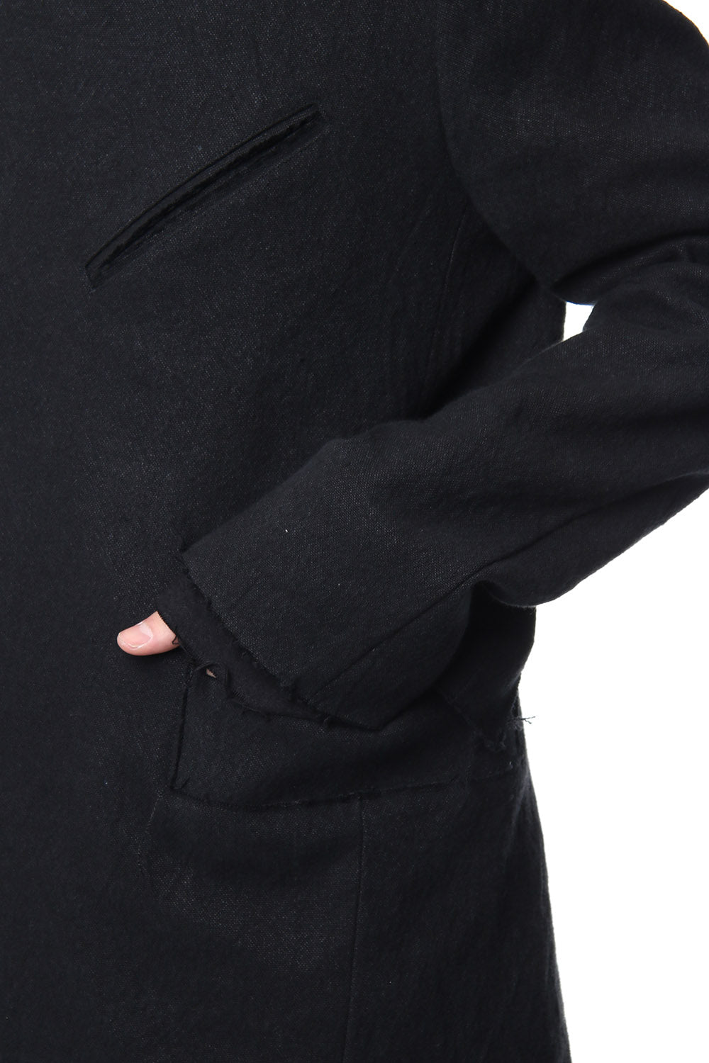 Heavy cotton × linen stretch officer coat