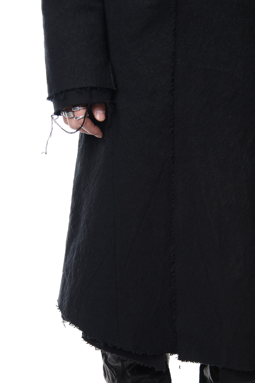 Heavy cotton × linen stretch officer coat