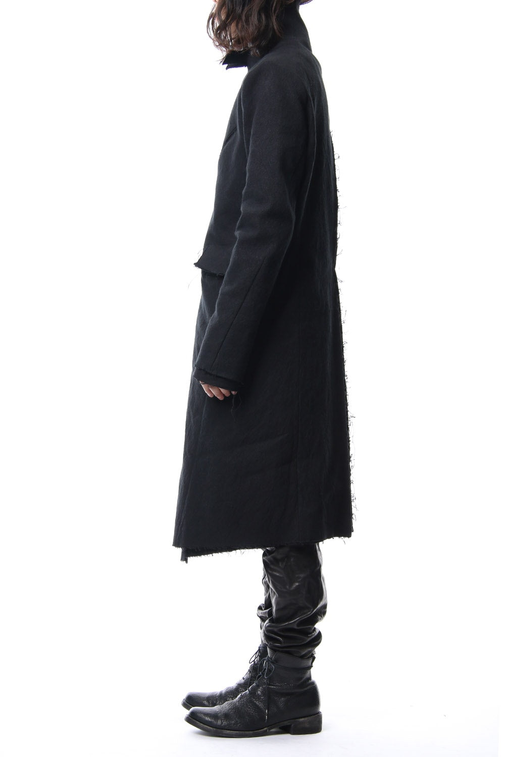 Heavy cotton × linen stretch officer coat