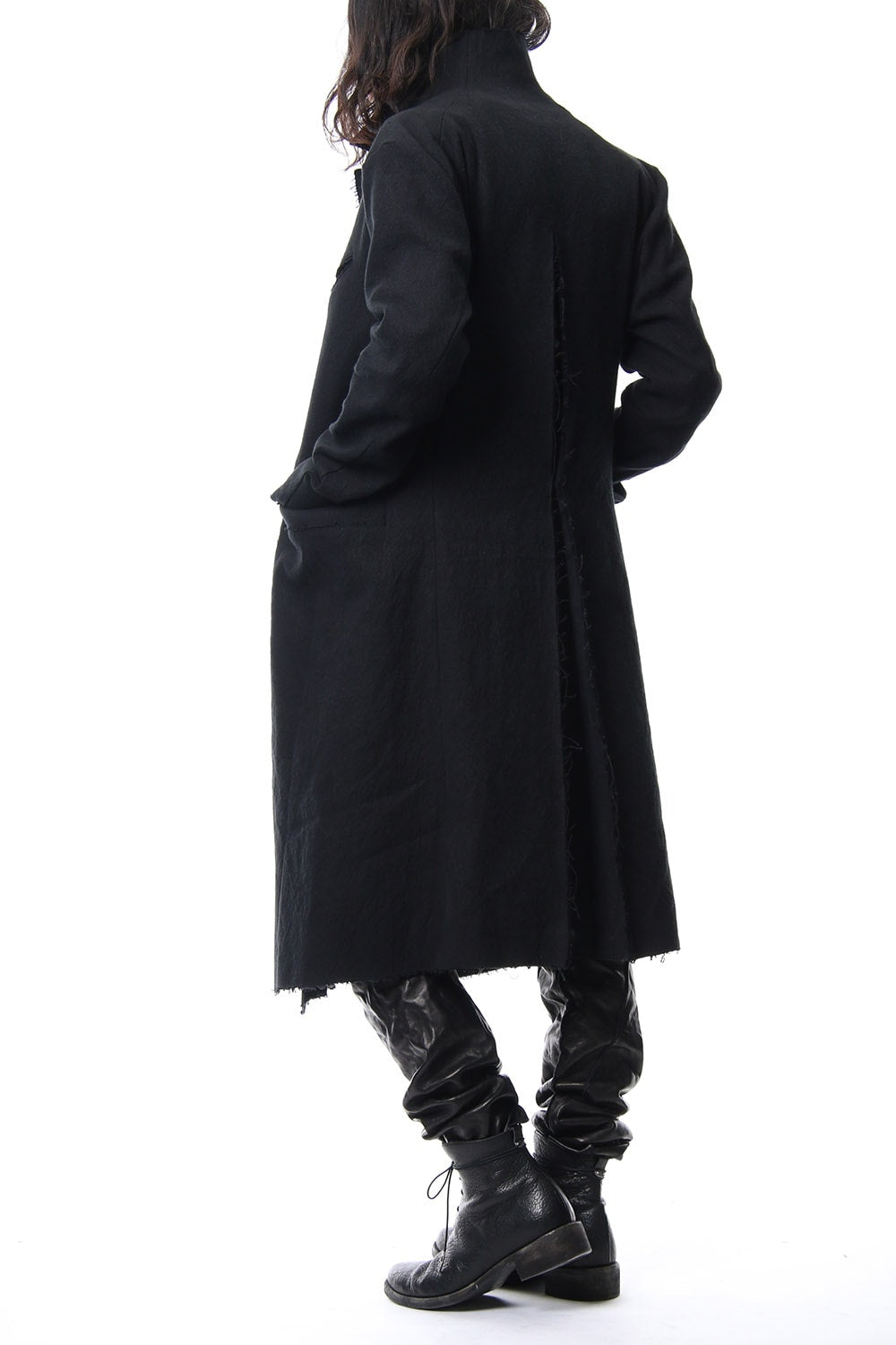 Heavy cotton × linen stretch officer coat