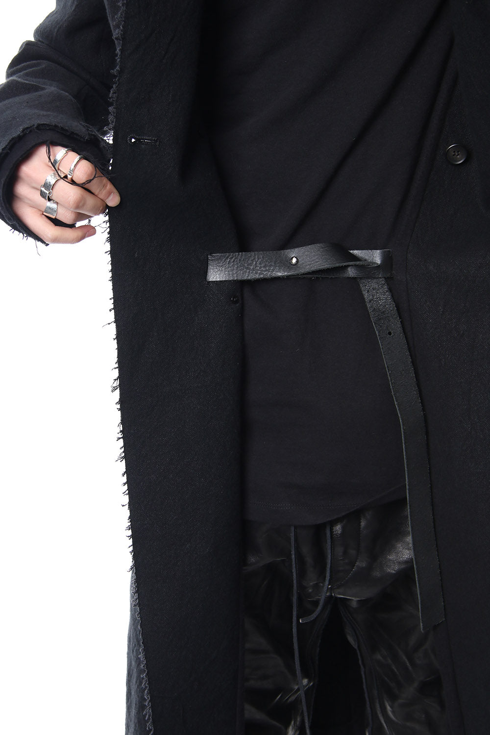 Heavy cotton × linen stretch officer coat