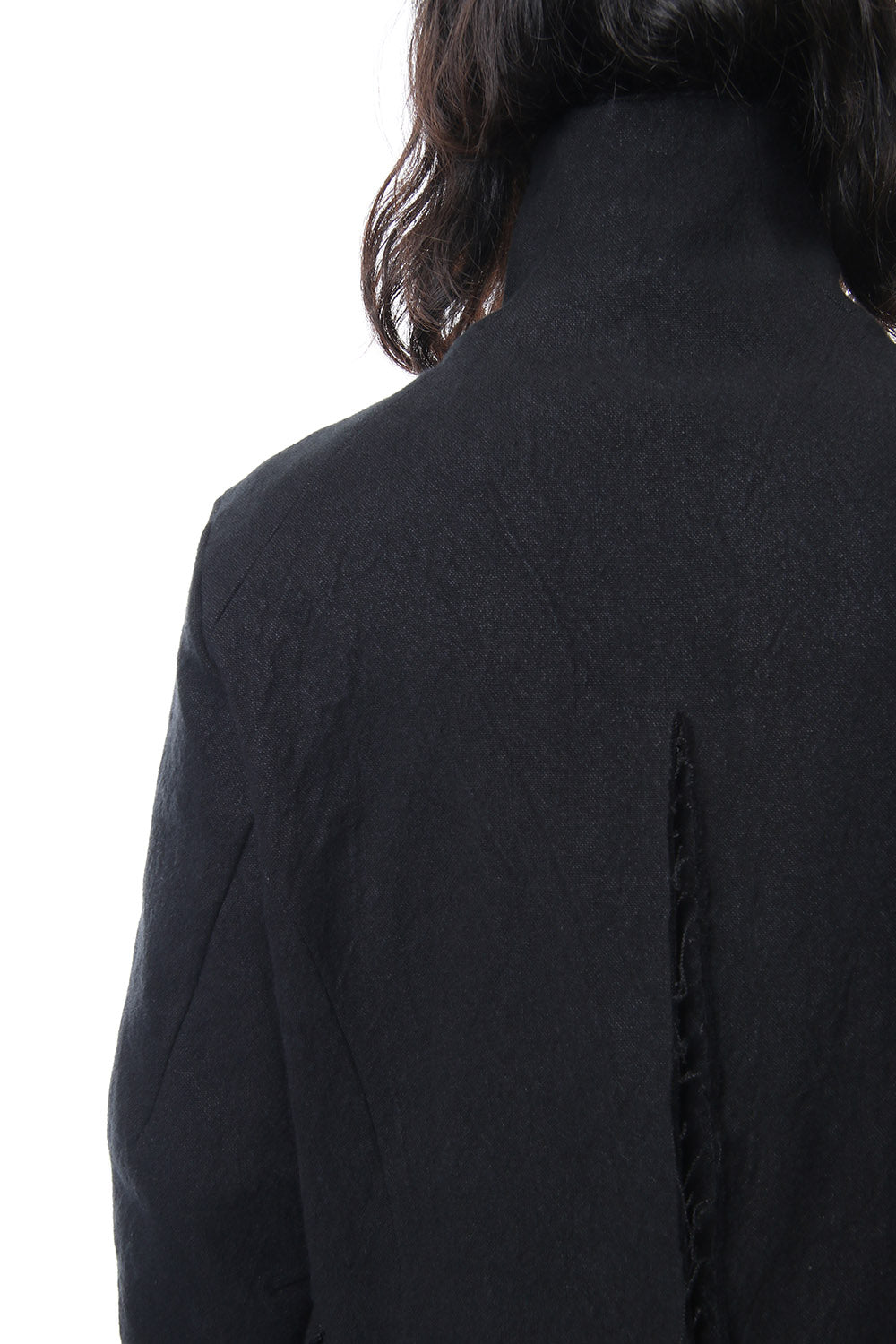 Heavy cotton × linen stretch officer coat