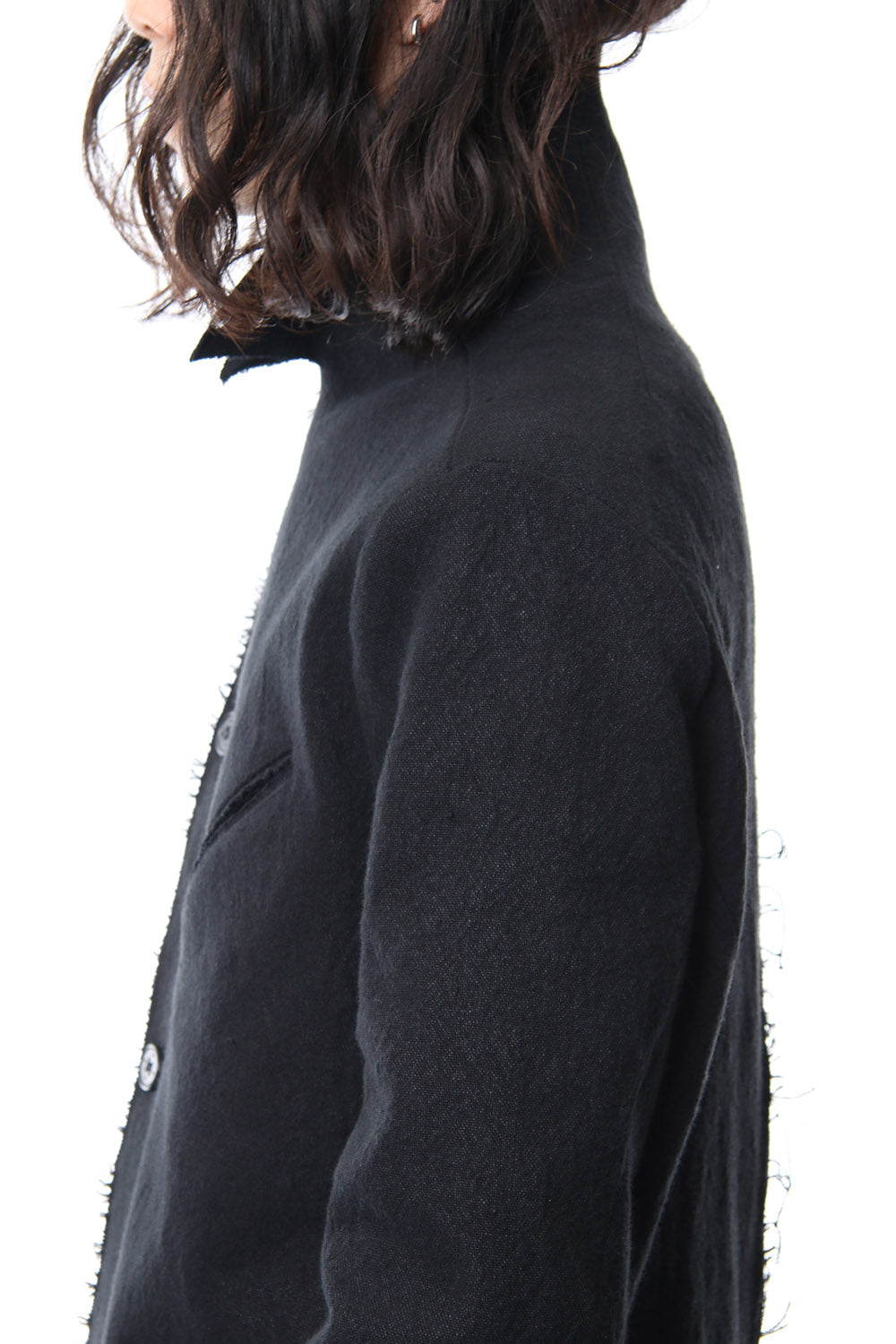 Heavy cotton × linen stretch officer coat