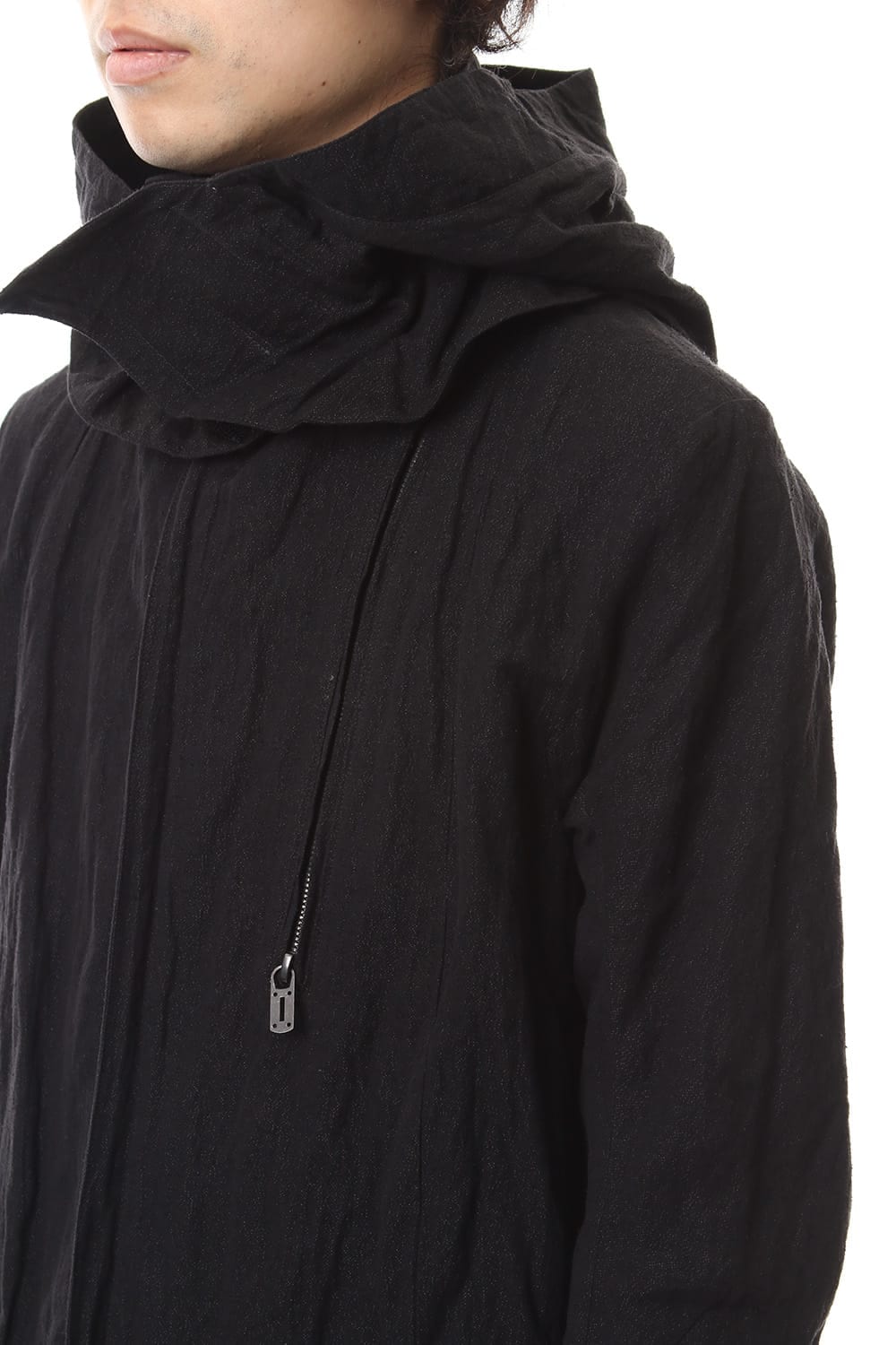 Stainless Steel Mix Silk Cotton Detachable Hood Coat