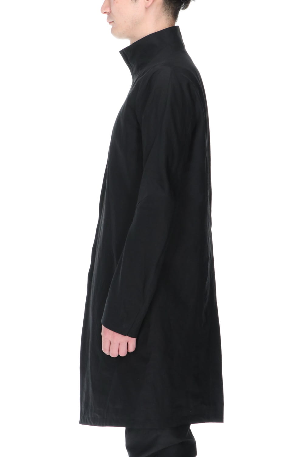 Dobby Minimal Striped High-Neck Coat