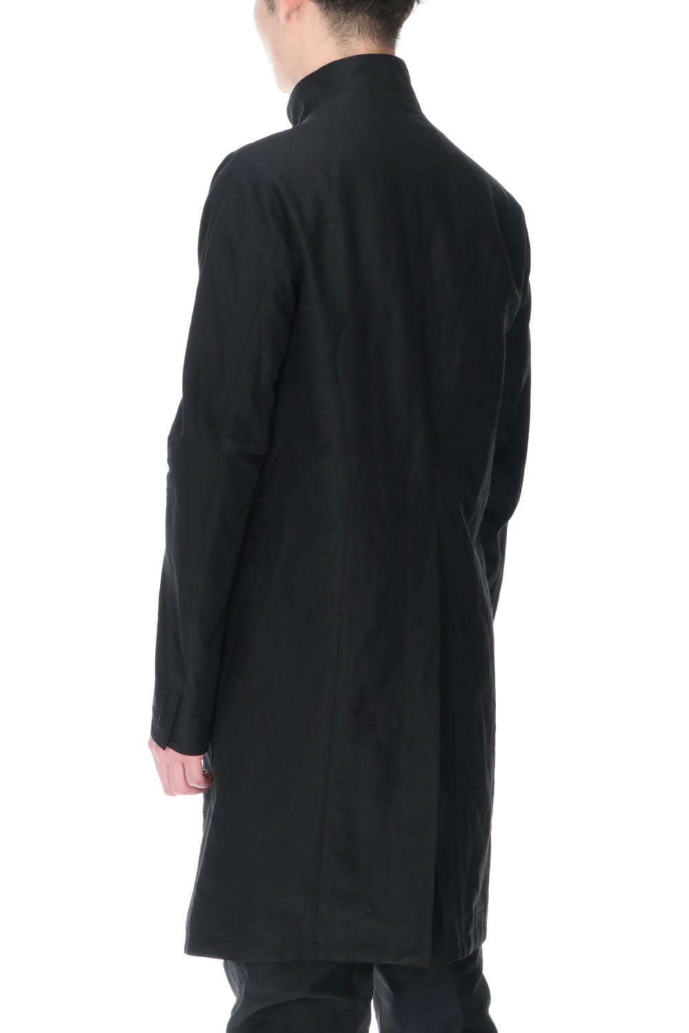 Dobby Minimal Striped High-Neck Coat