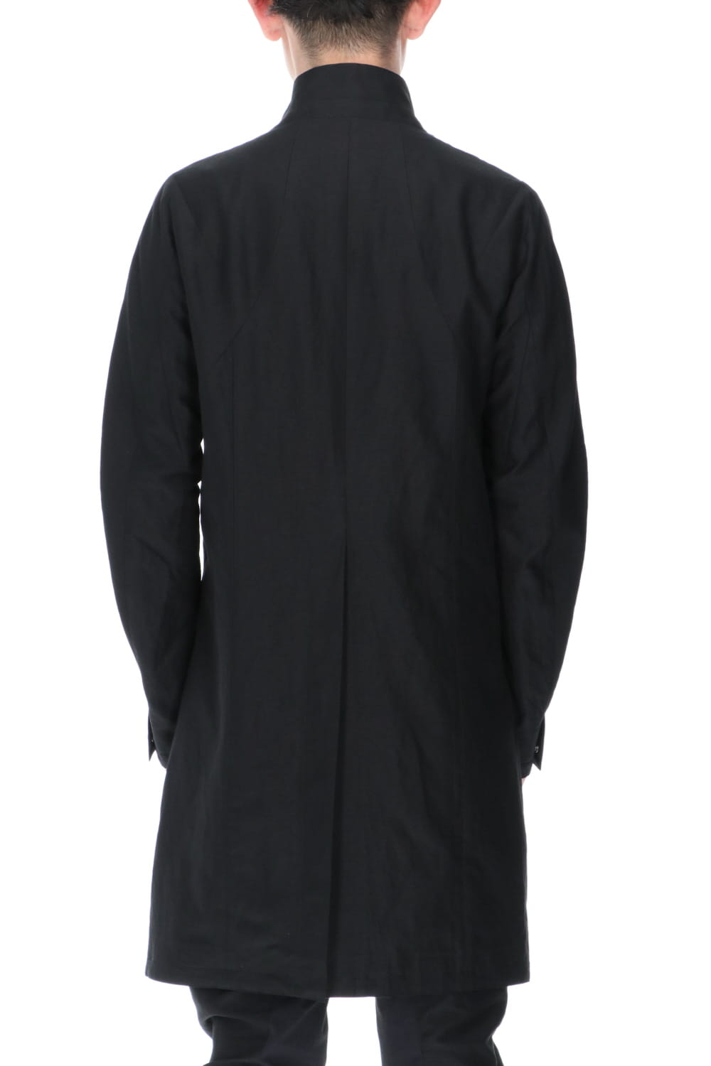 Dobby Minimal Striped High-Neck Coat