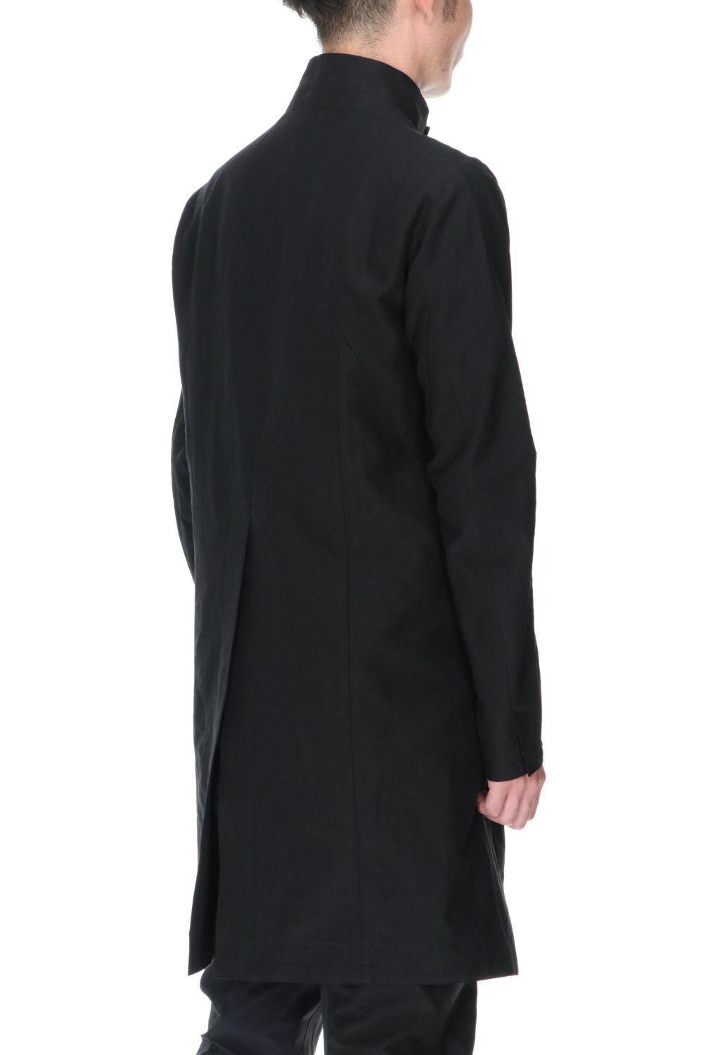 Dobby Minimal Striped High-Neck Coat