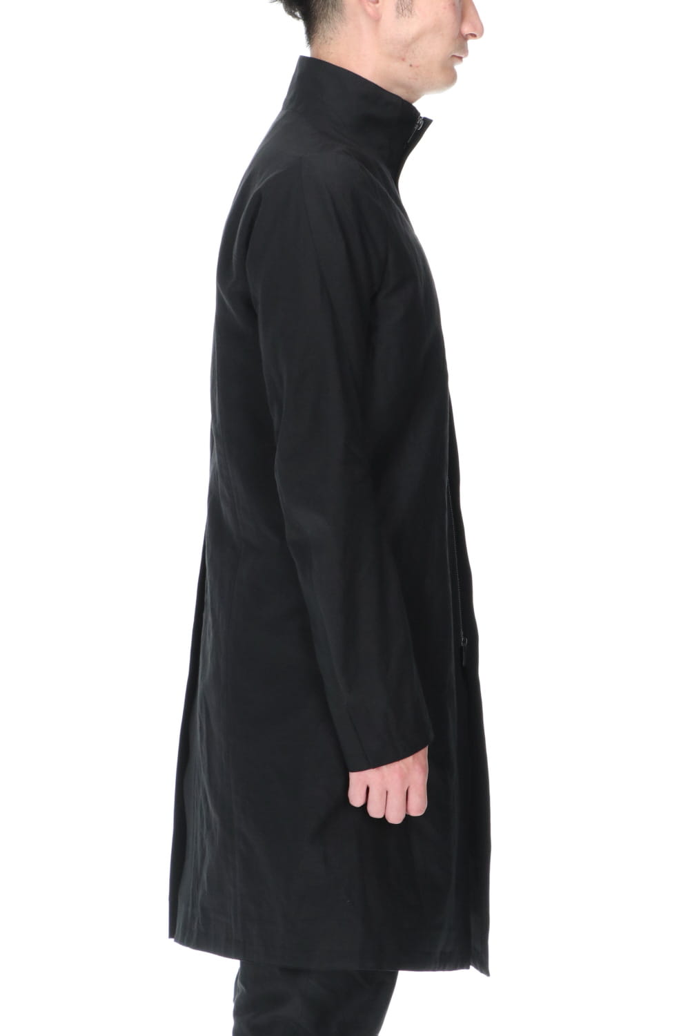 Dobby Minimal Striped High-Neck Coat