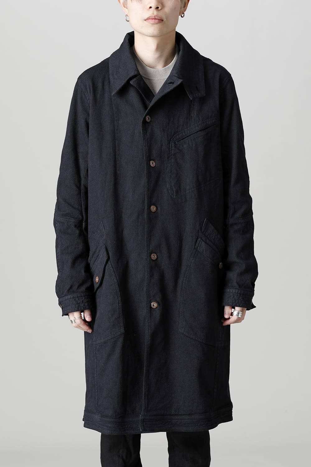 Dobby Cotton Stretch Worker Coat  Black