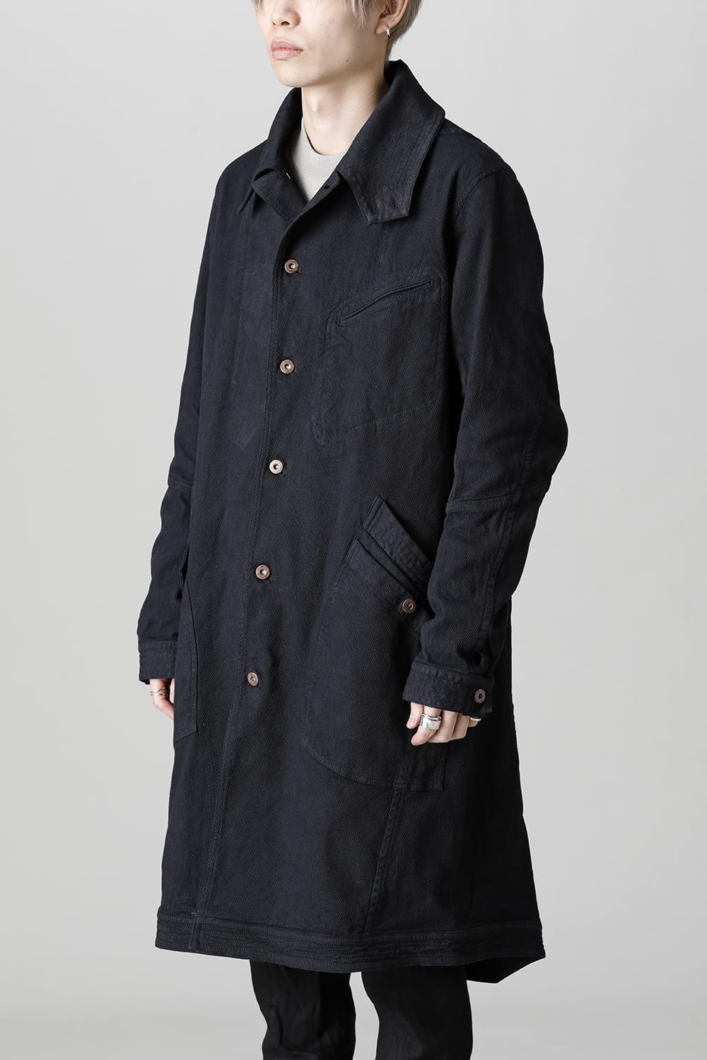 Dobby Cotton Stretch Worker Coat  Black