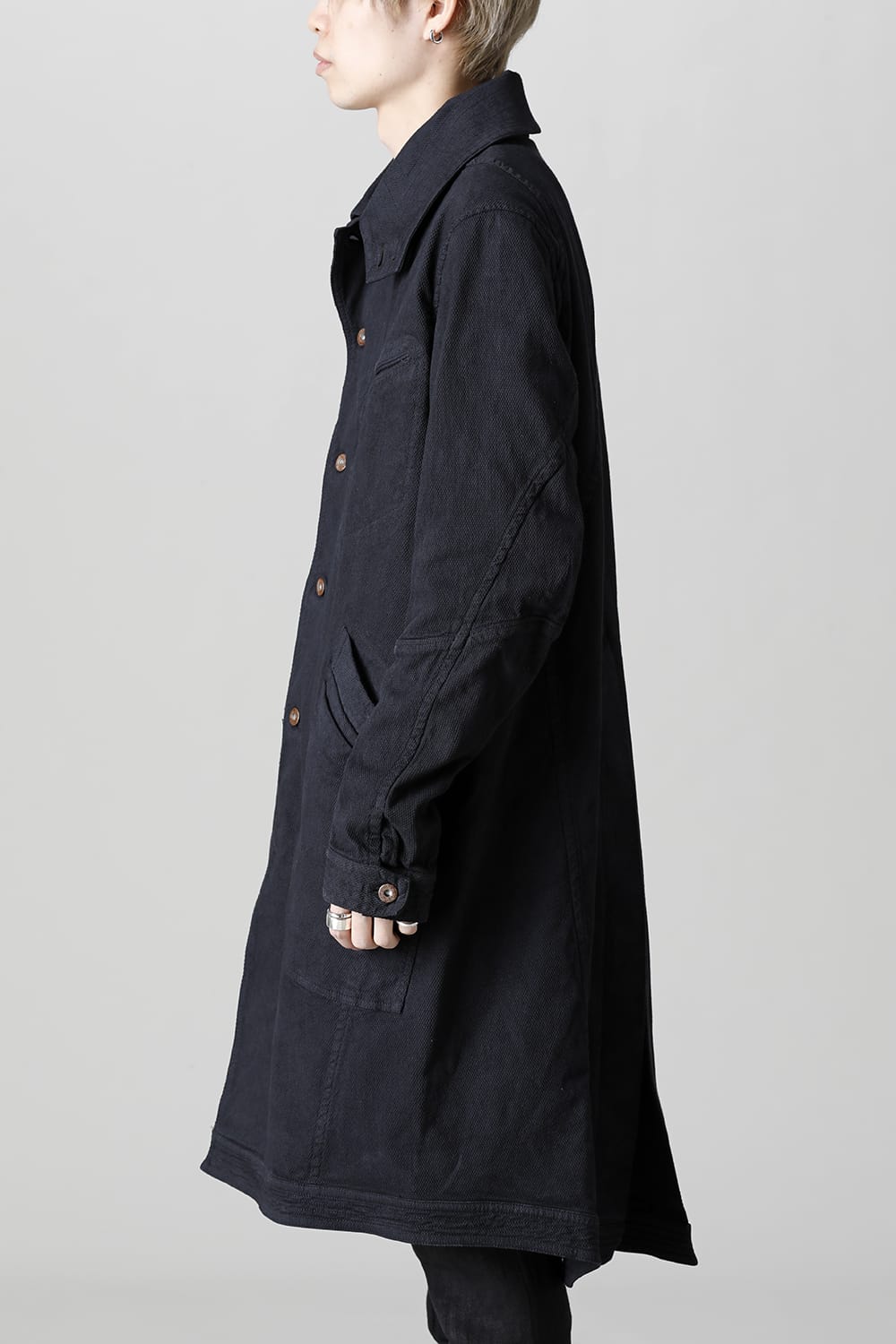 Dobby Cotton Stretch Worker Coat  Black