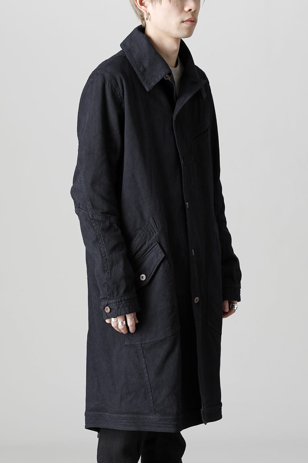 Dobby Cotton Stretch Worker Coat  Black
