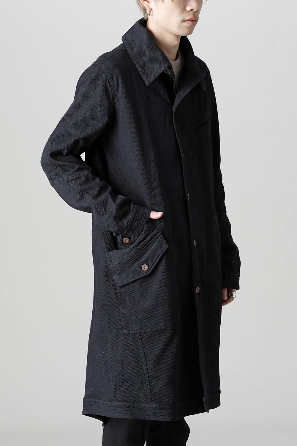 Dobby Cotton Stretch Worker Coat  Black