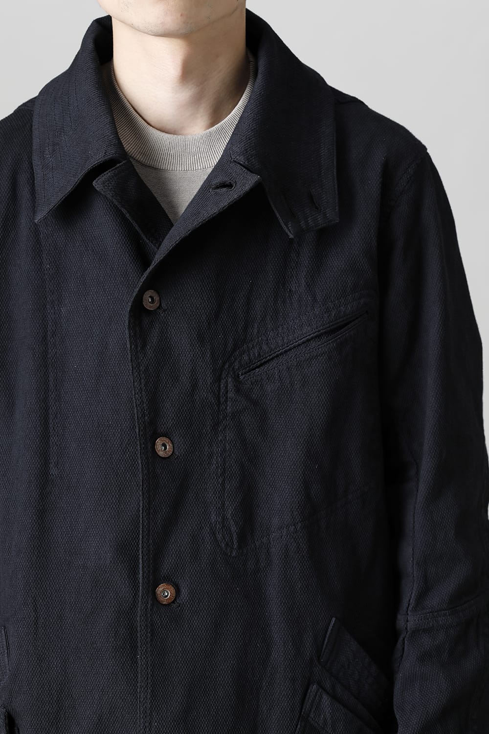 Dobby Cotton Stretch Worker Coat  Black