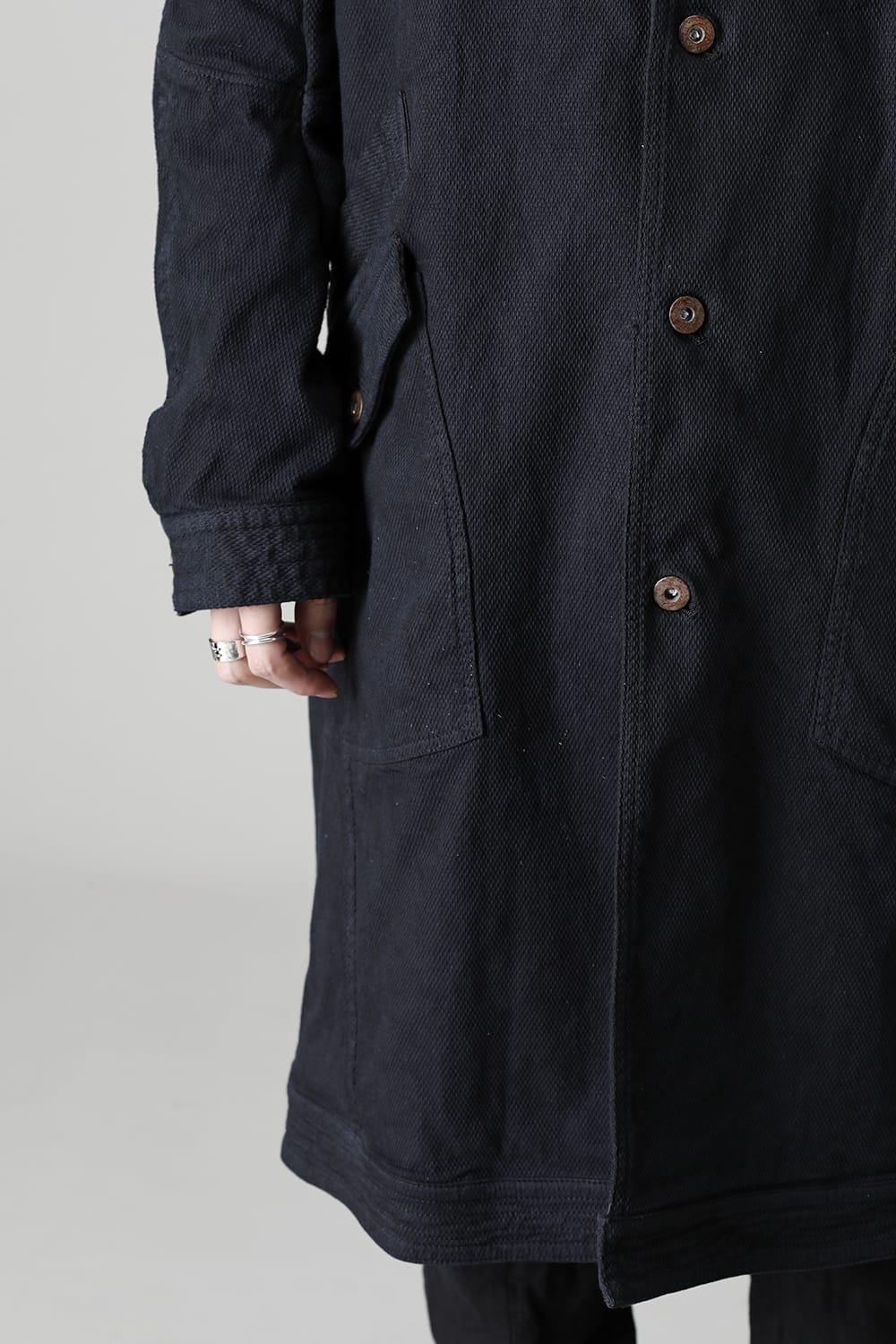 Dobby Cotton Stretch Worker Coat  Black