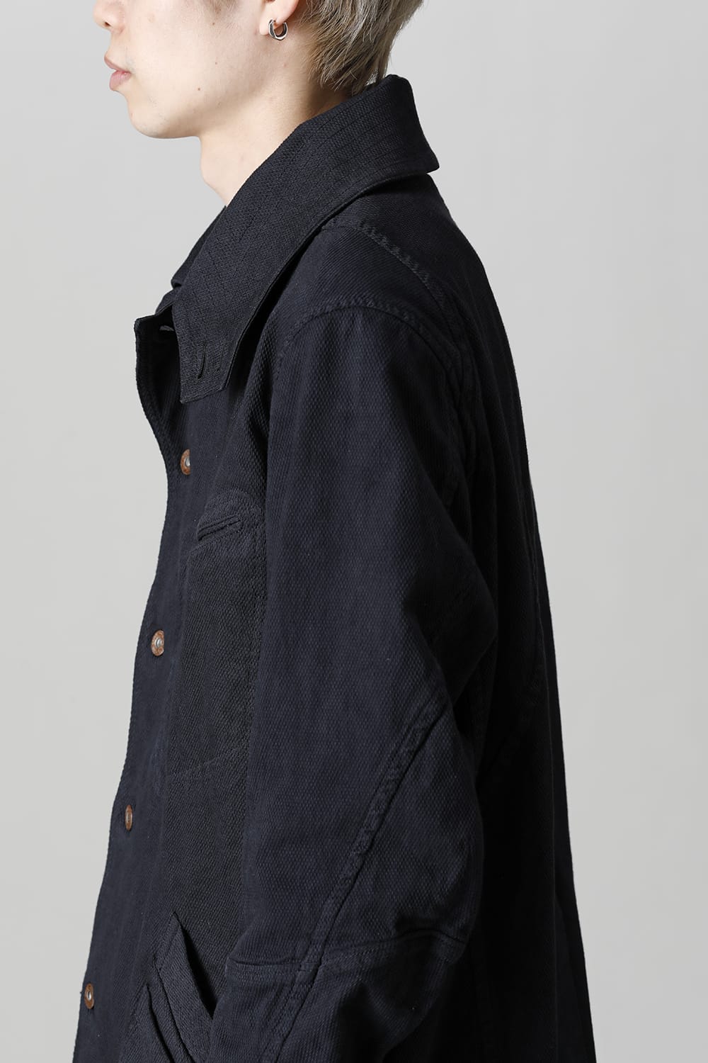 Dobby Cotton Stretch Worker Coat  Black