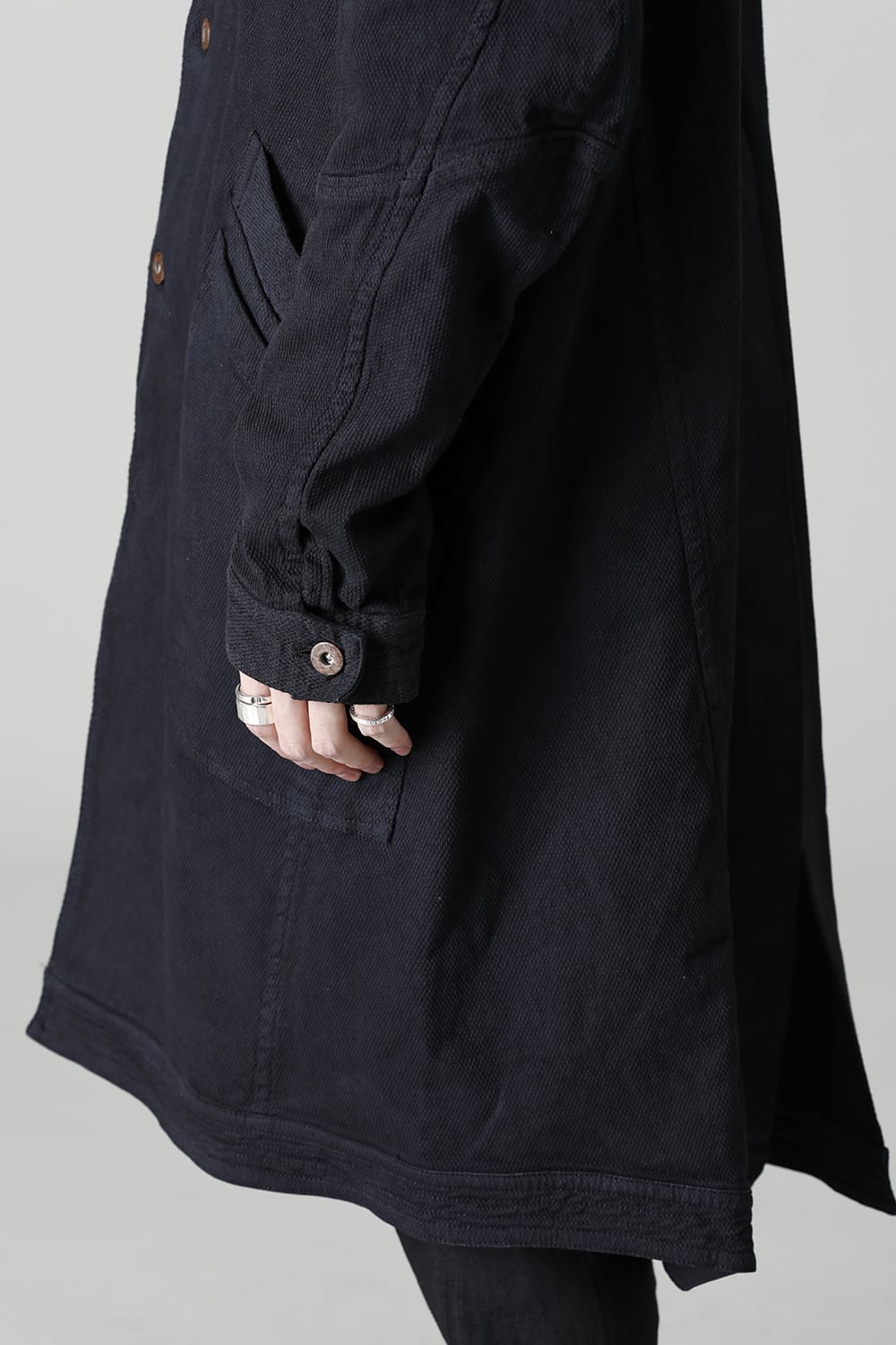 Dobby Cotton Stretch Worker Coat  Black