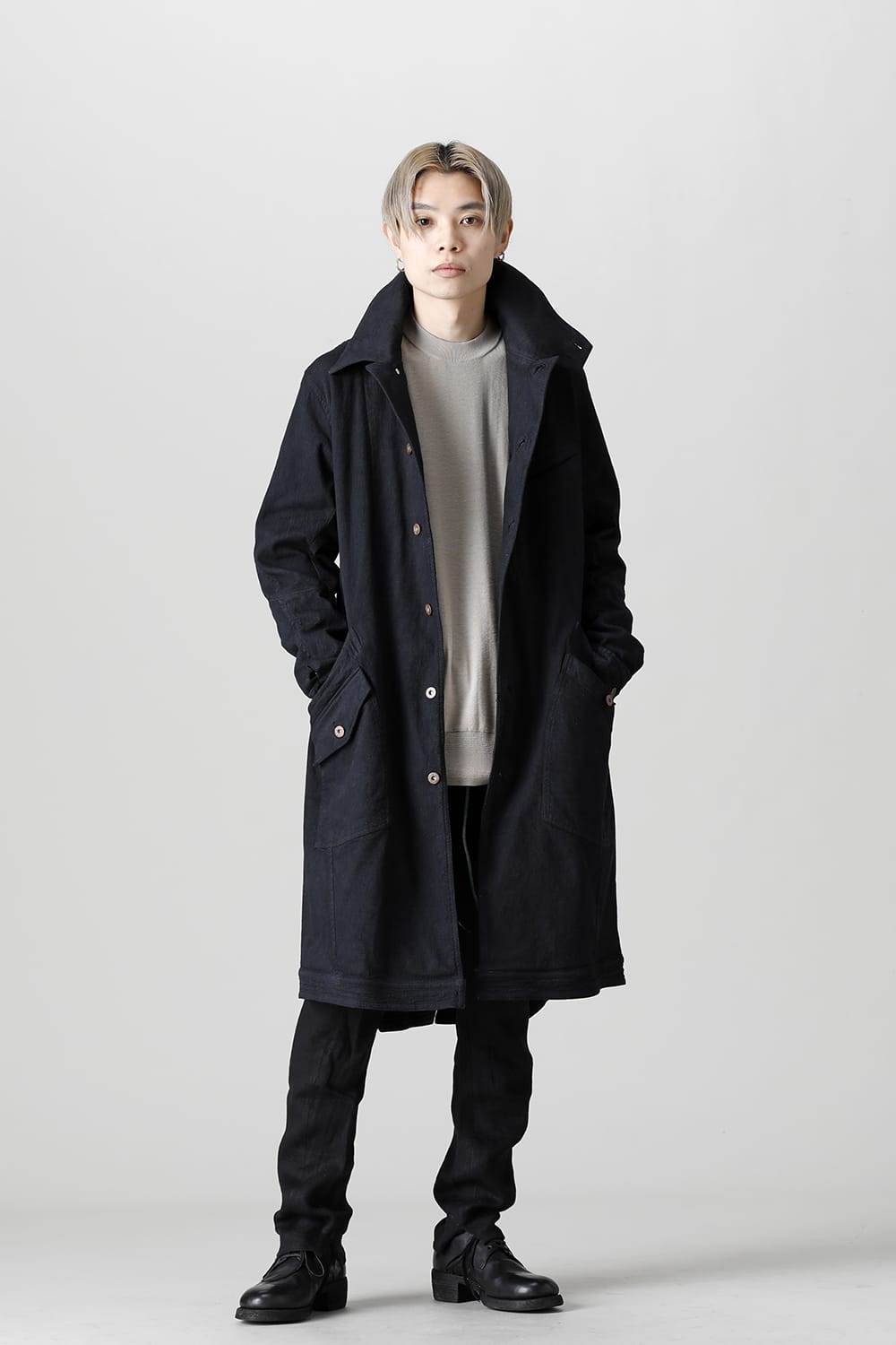 Dobby Cotton Stretch Worker Coat  Black
