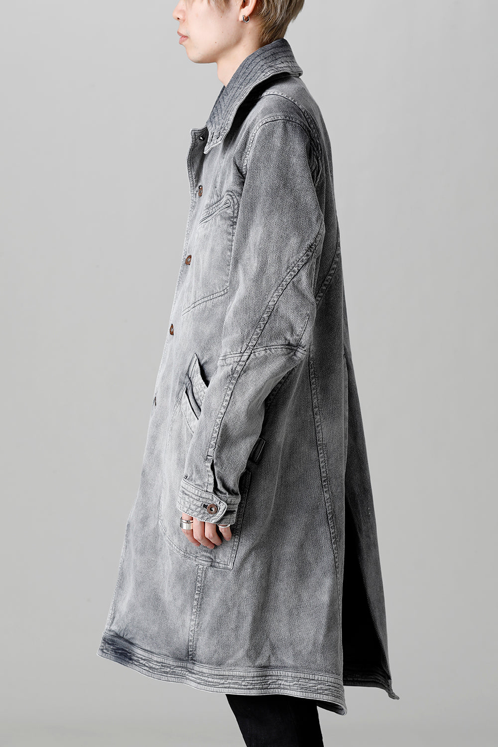 Bleach Dobby Cotton Stretch Worker Coat  Bleach Gray