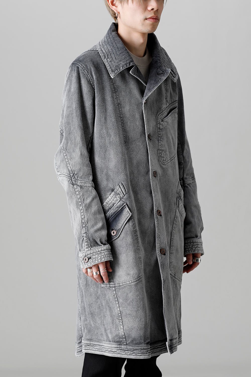 Bleach Dobby Cotton Stretch Worker Coat  Bleach Gray