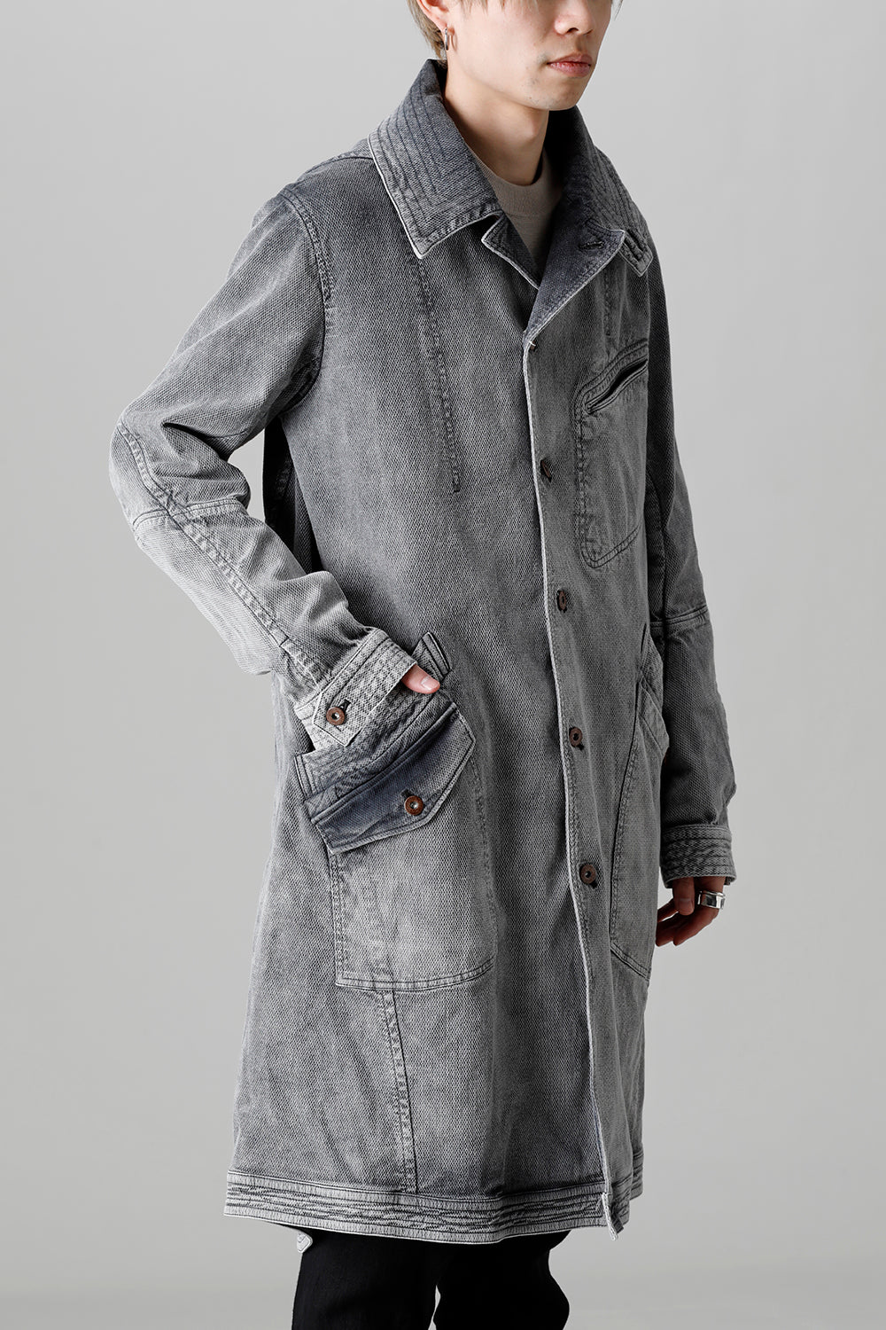 Bleach Dobby Cotton Stretch Worker Coat  Bleach Gray