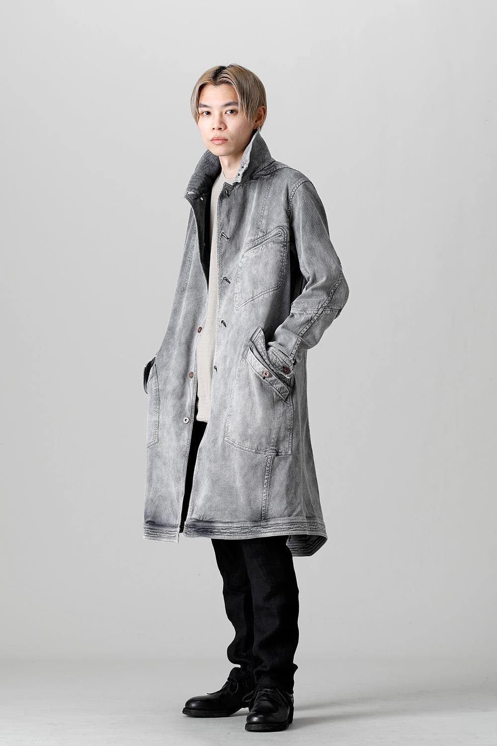 Bleach Dobby Cotton Stretch Worker Coat  Bleach Gray