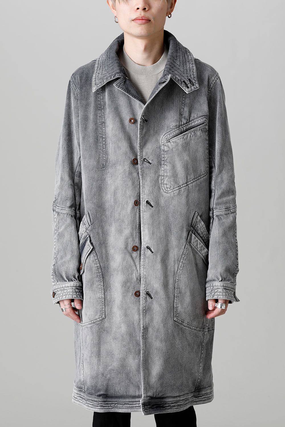 Bleach Dobby Cotton Stretch Worker Coat  Bleach Gray