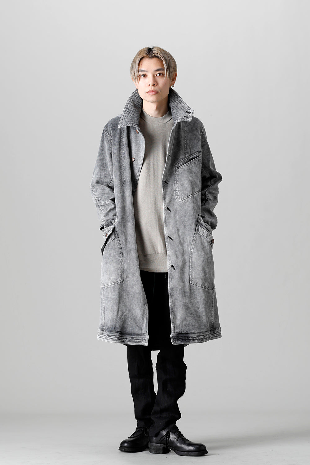 Bleach Dobby Cotton Stretch Worker Coat  Bleach Gray