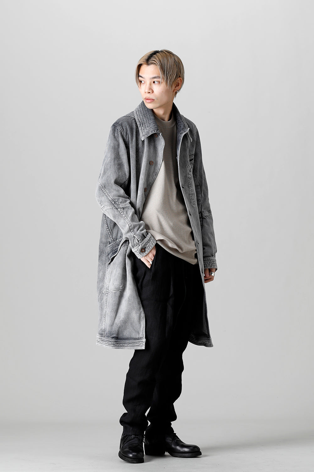 Bleach Dobby Cotton Stretch Worker Coat  Bleach Gray