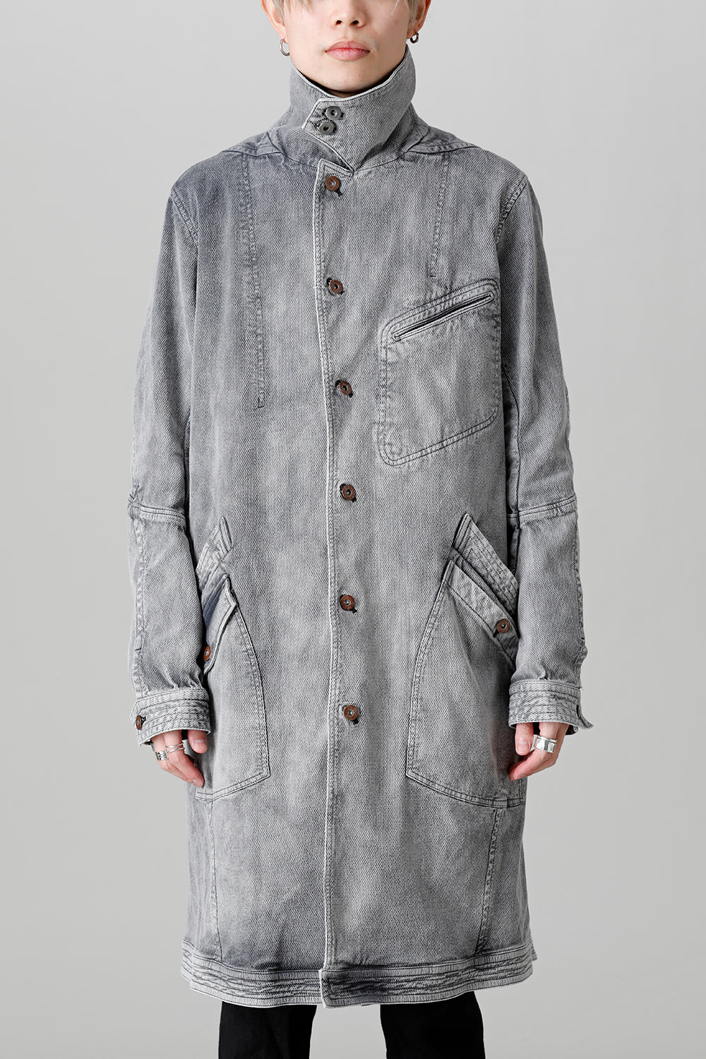 Bleach Dobby Cotton Stretch Worker Coat  Bleach Gray