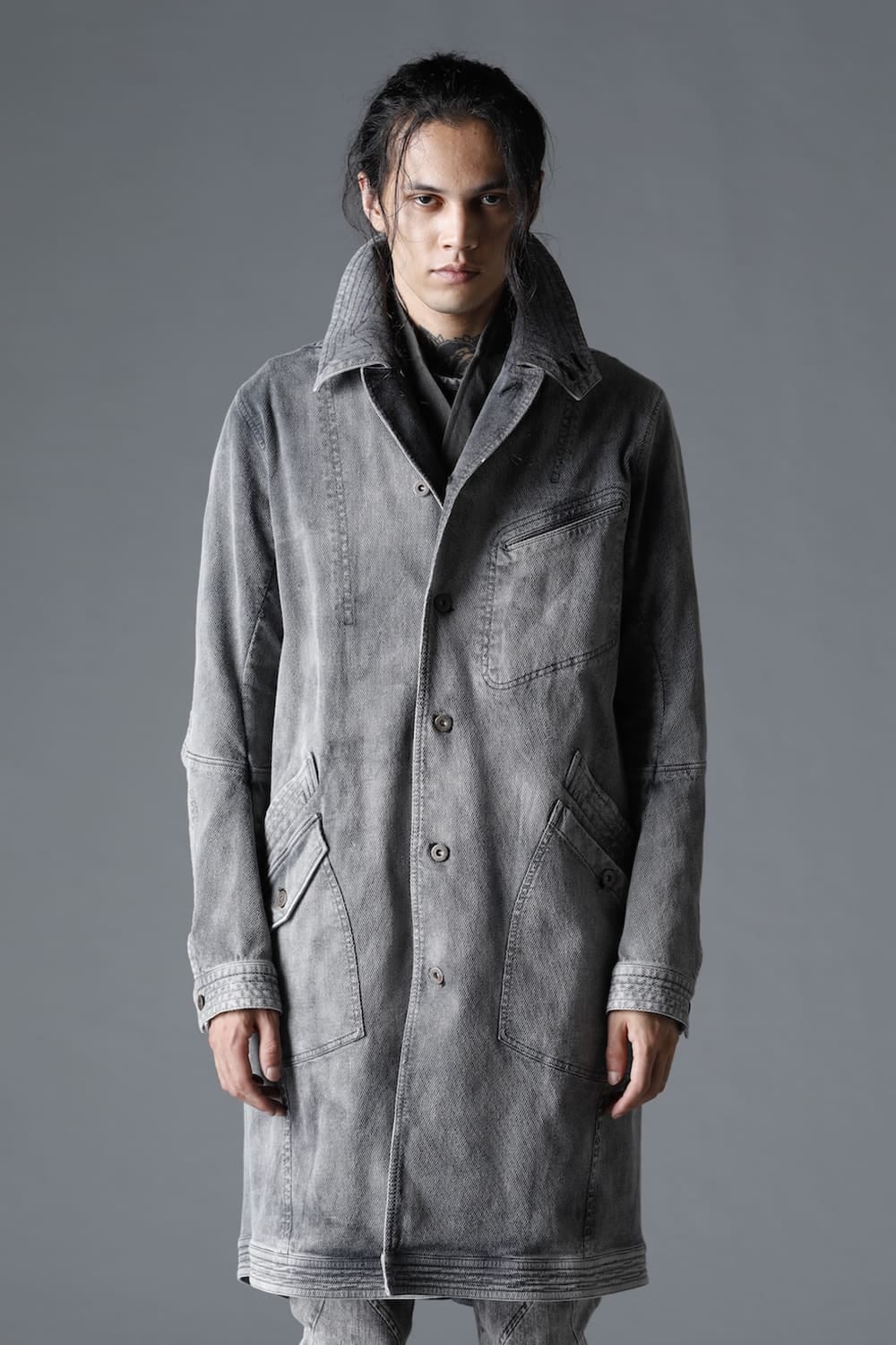 Bleach Dobby Cotton Stretch Worker Coat  Bleach Gray