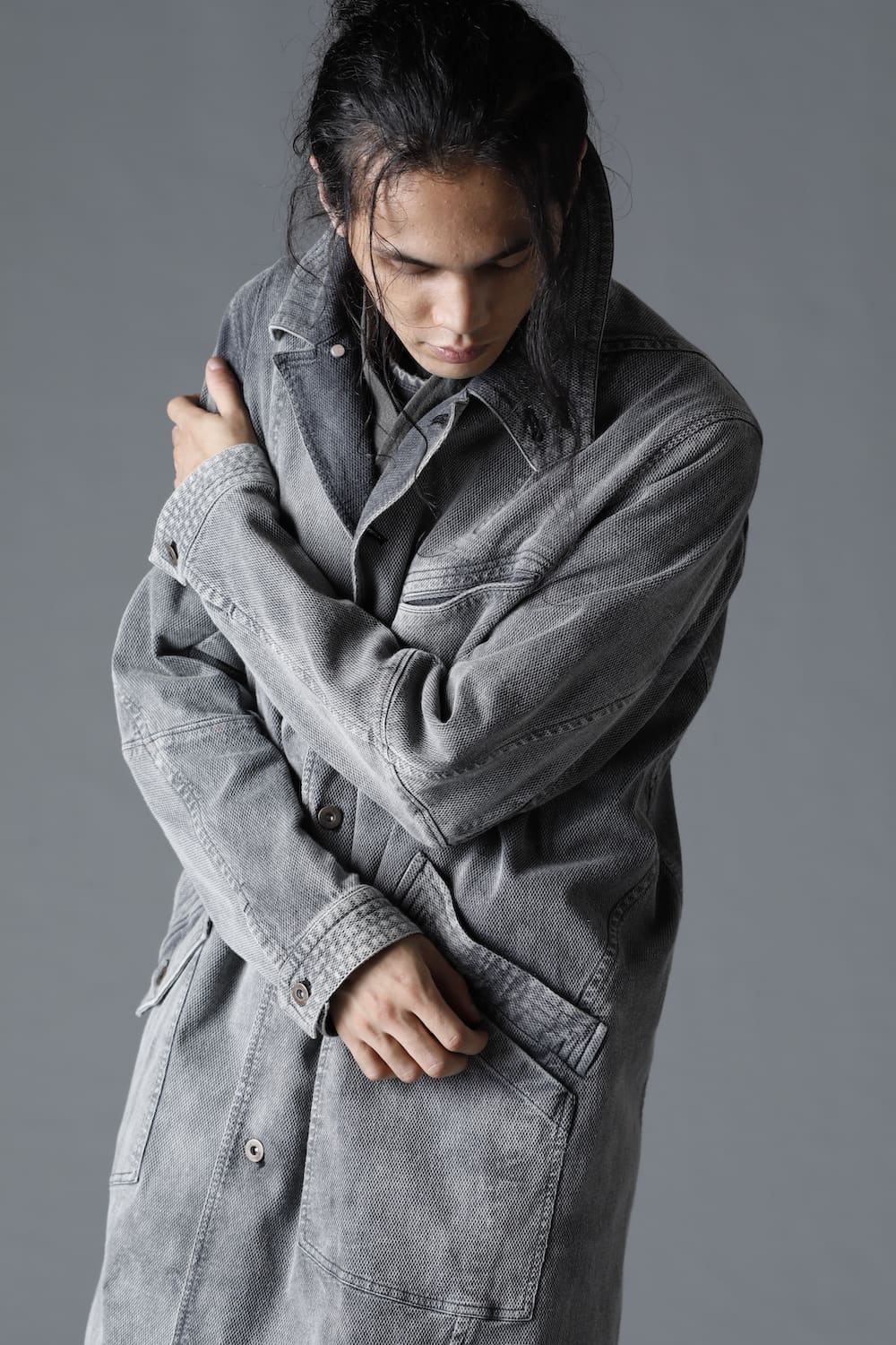 Bleach Dobby Cotton Stretch Worker Coat  Bleach Gray