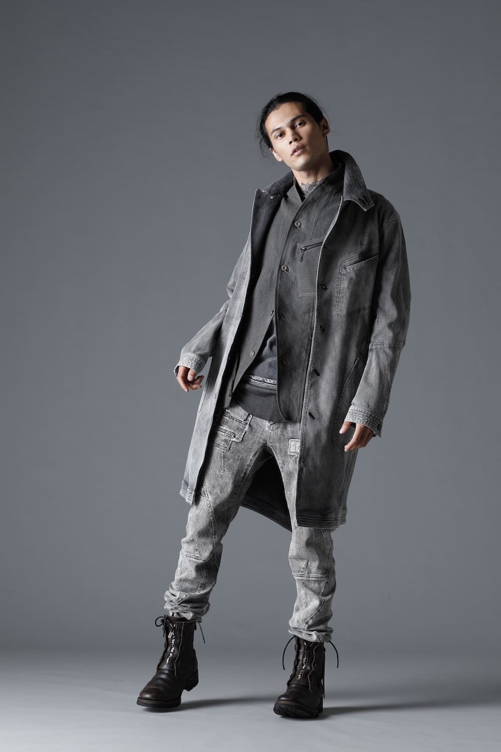 Bleach Dobby Cotton Stretch Worker Coat  Bleach Gray