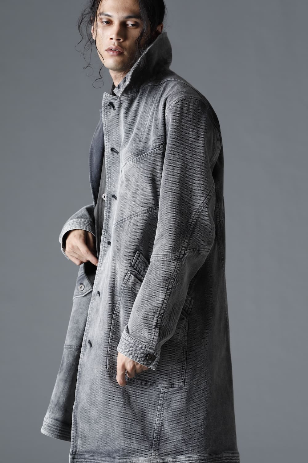 Bleach Dobby Cotton Stretch Worker Coat  Bleach Gray