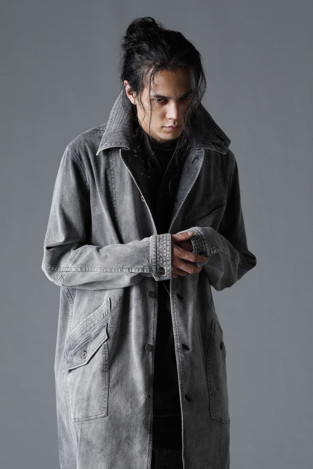 Bleach Dobby Cotton Stretch Worker Coat  Bleach Gray