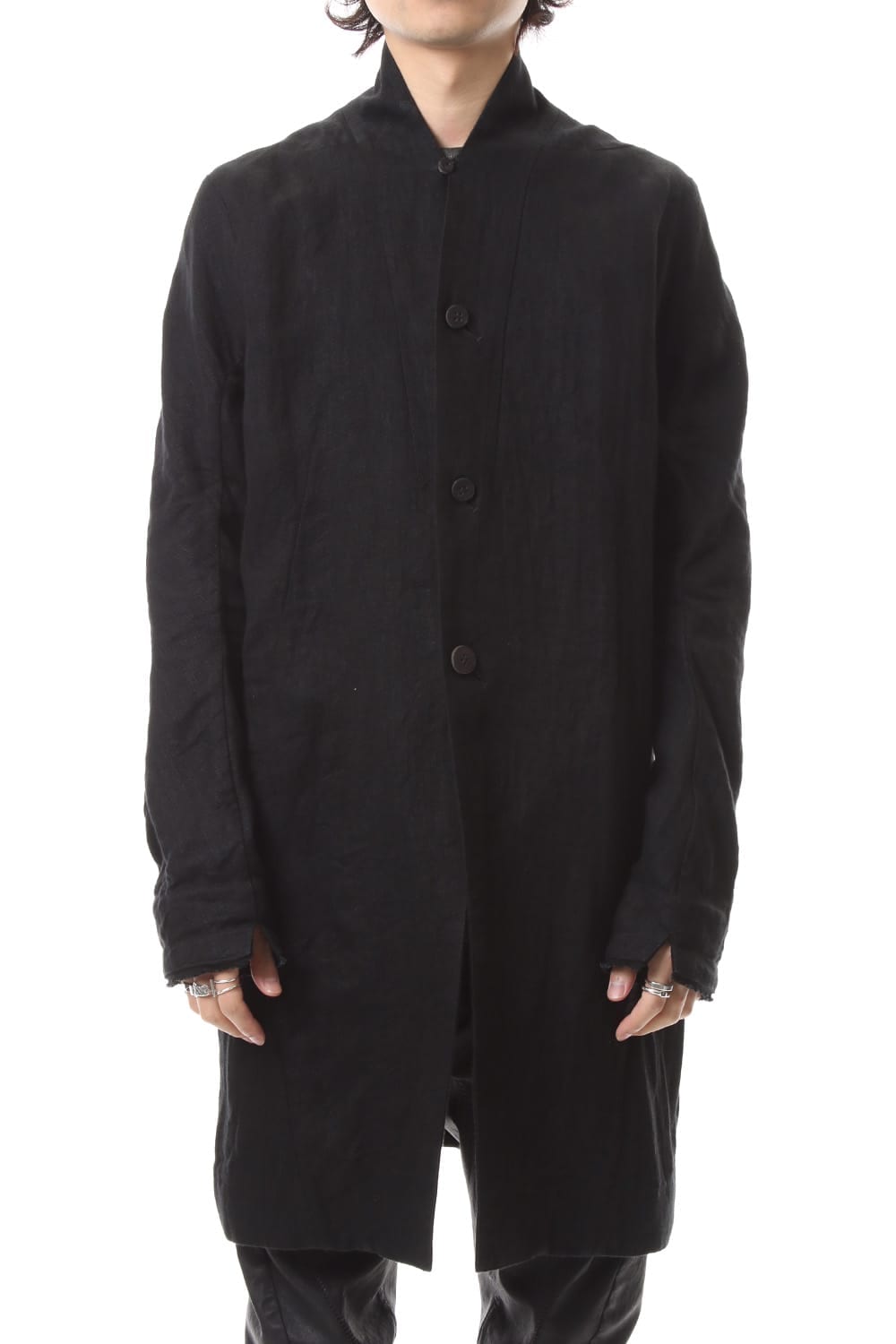 Linen Herringbone Half Coat