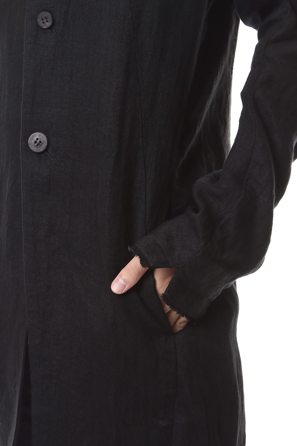 Linen Herringbone Half Coat