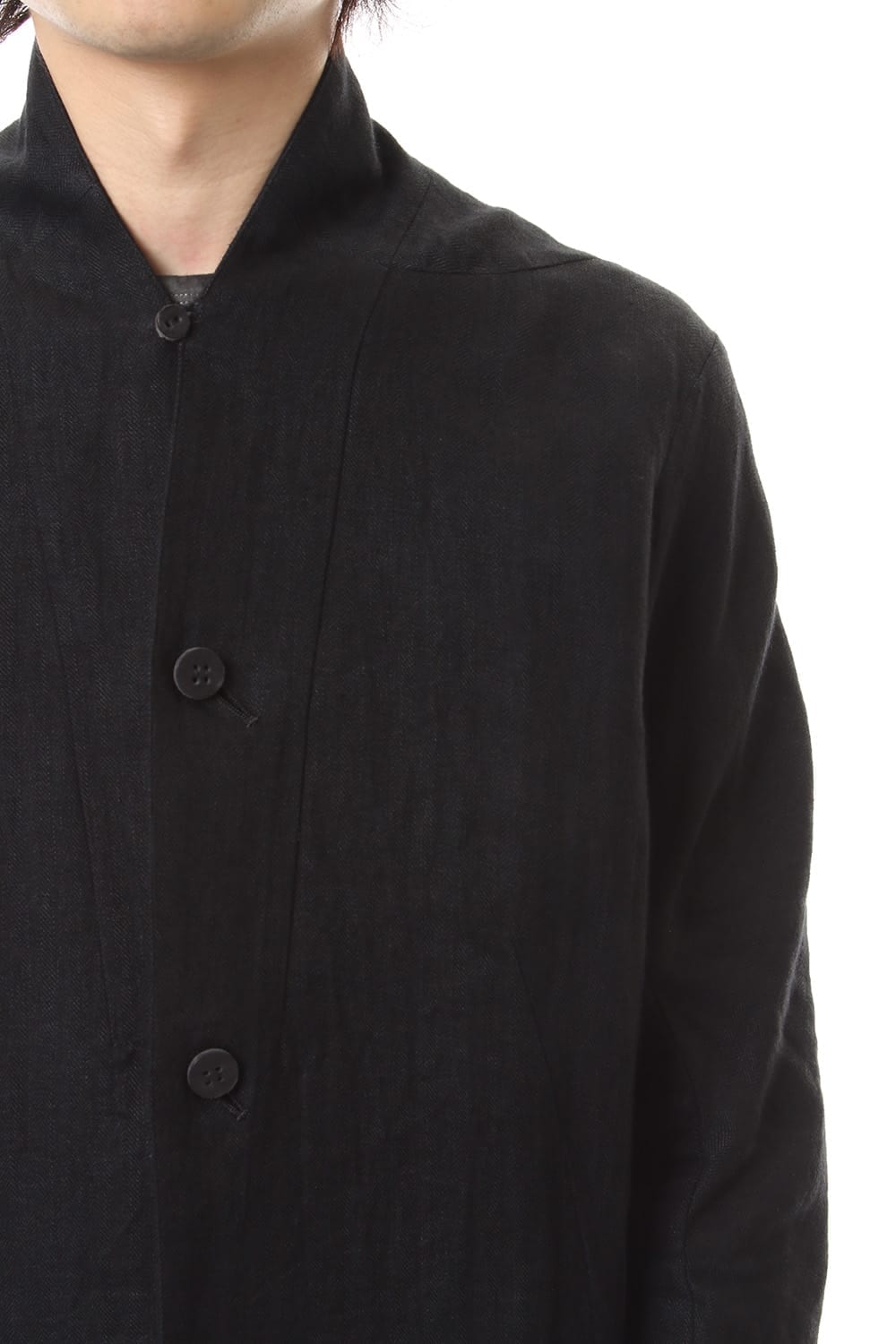 Linen Herringbone Half Coat