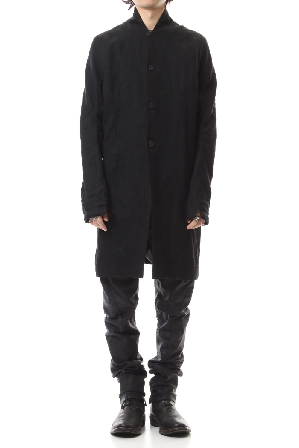 Linen Herringbone Half Coat