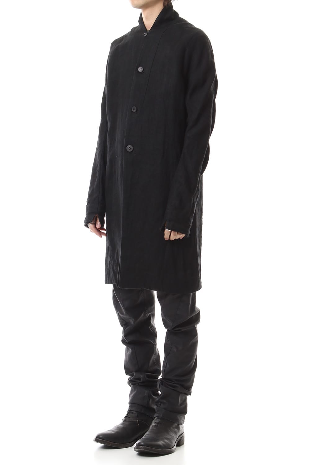 Linen Herringbone Half Coat