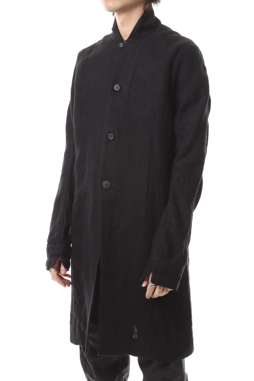 Linen Herringbone Half Coat