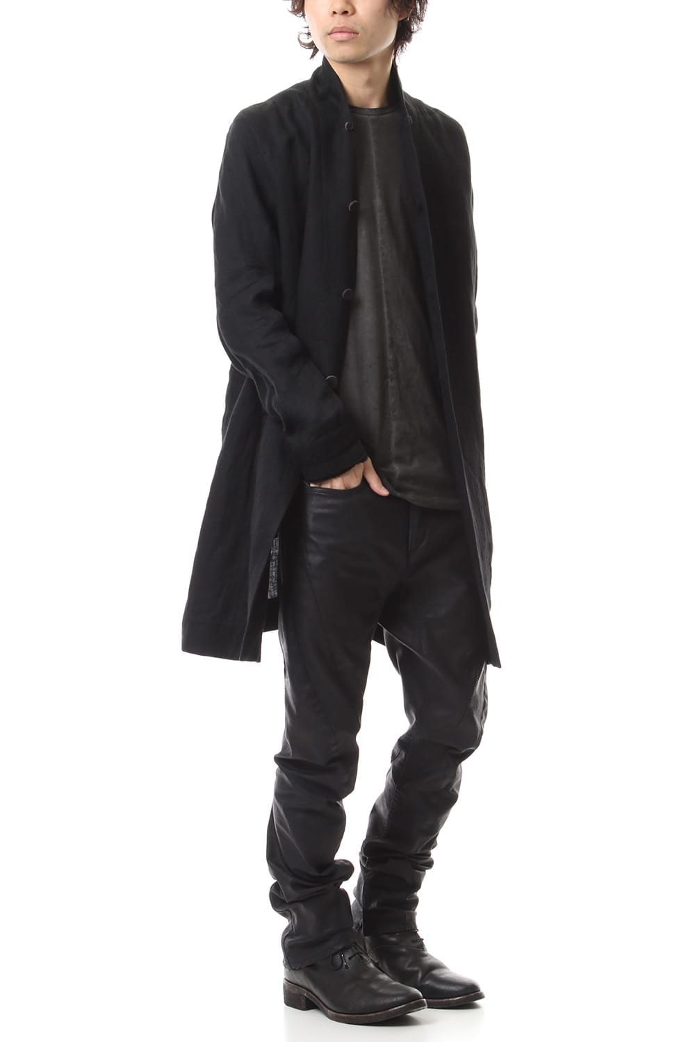 Linen Herringbone Half Coat