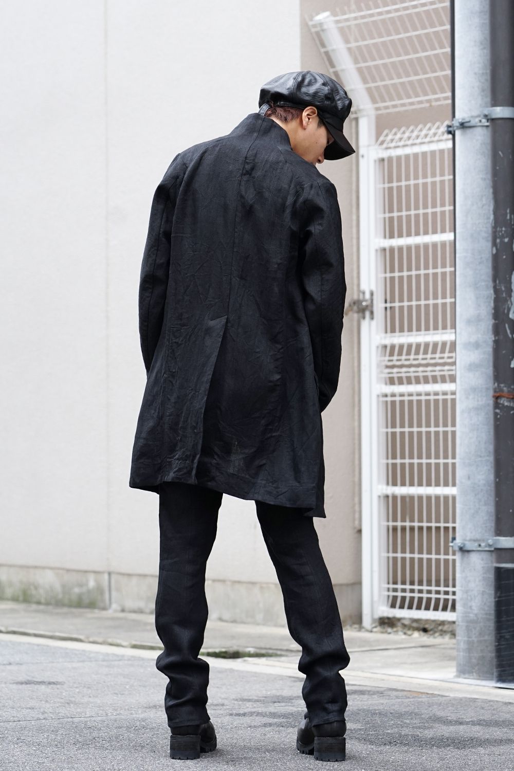 Linen Herringbone Half Coat