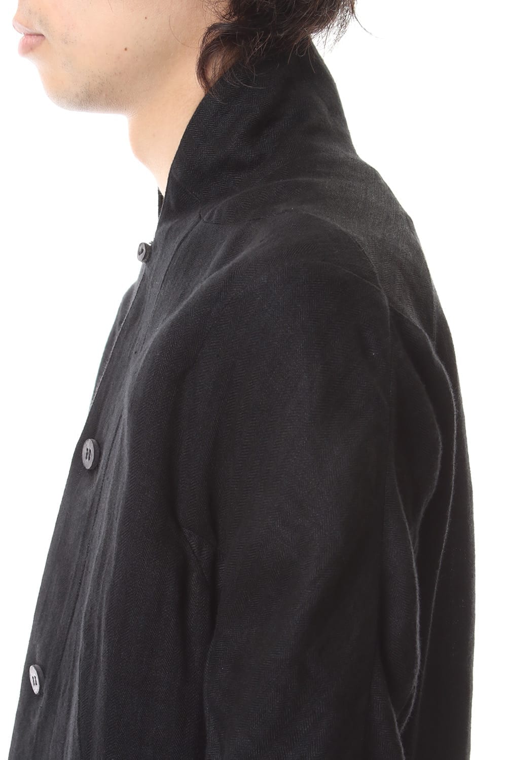 Linen Herringbone Half Coat